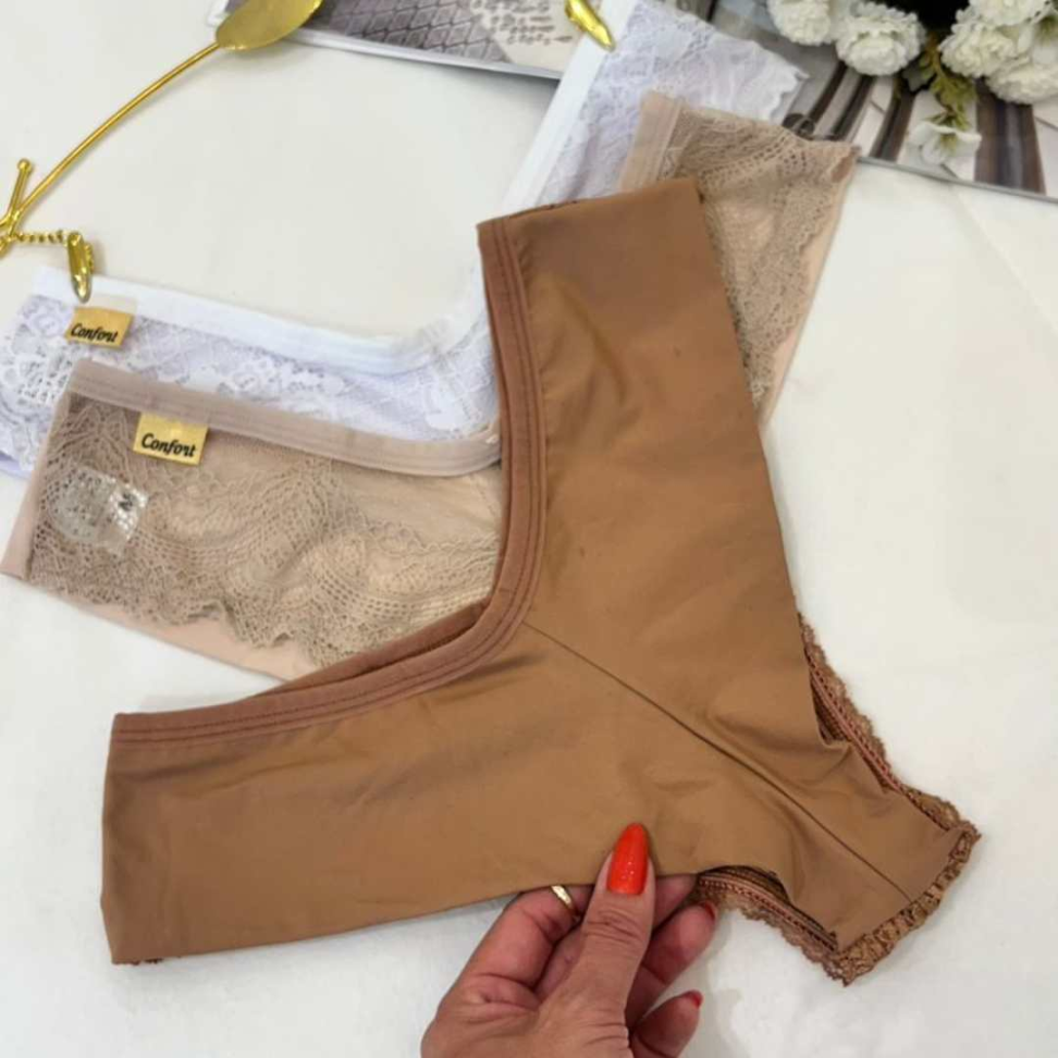 Tanga Diana Ref 413 Renda na Frente e Poliamida Fio Duplo Atrás Conforto e Sensualidade - #2