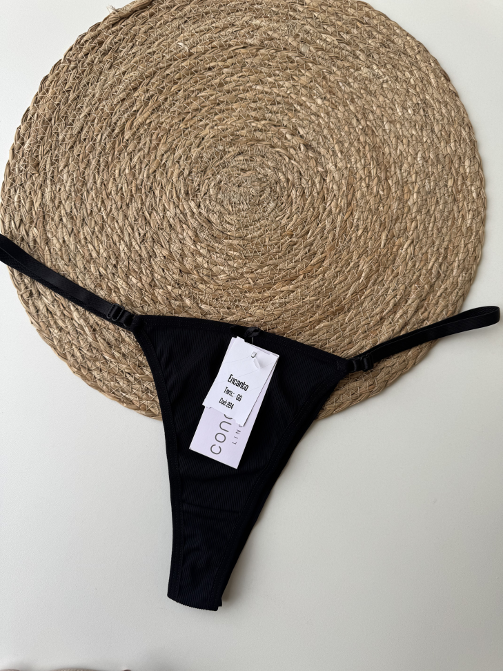 Tanga Fio Duplo Lateral Com Regulagem Canelada - #6