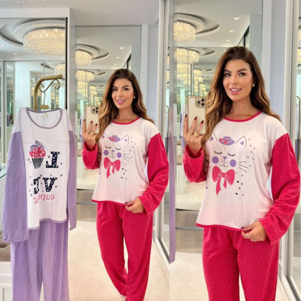 Pijama Longo Malha Ref 3006 - #3