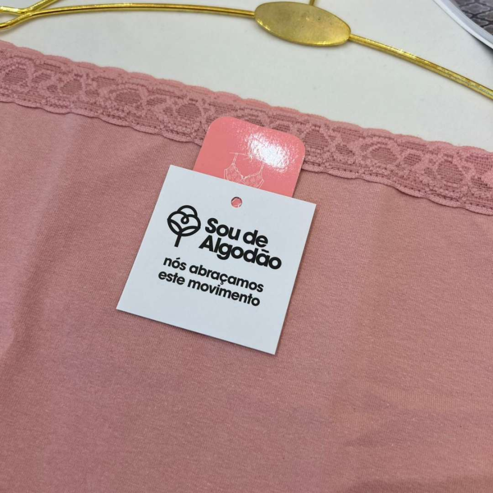 Calçola Realeza Ref 896 Algodão Cintura Alta Confortável com Renda Calcinha Feminina - #3