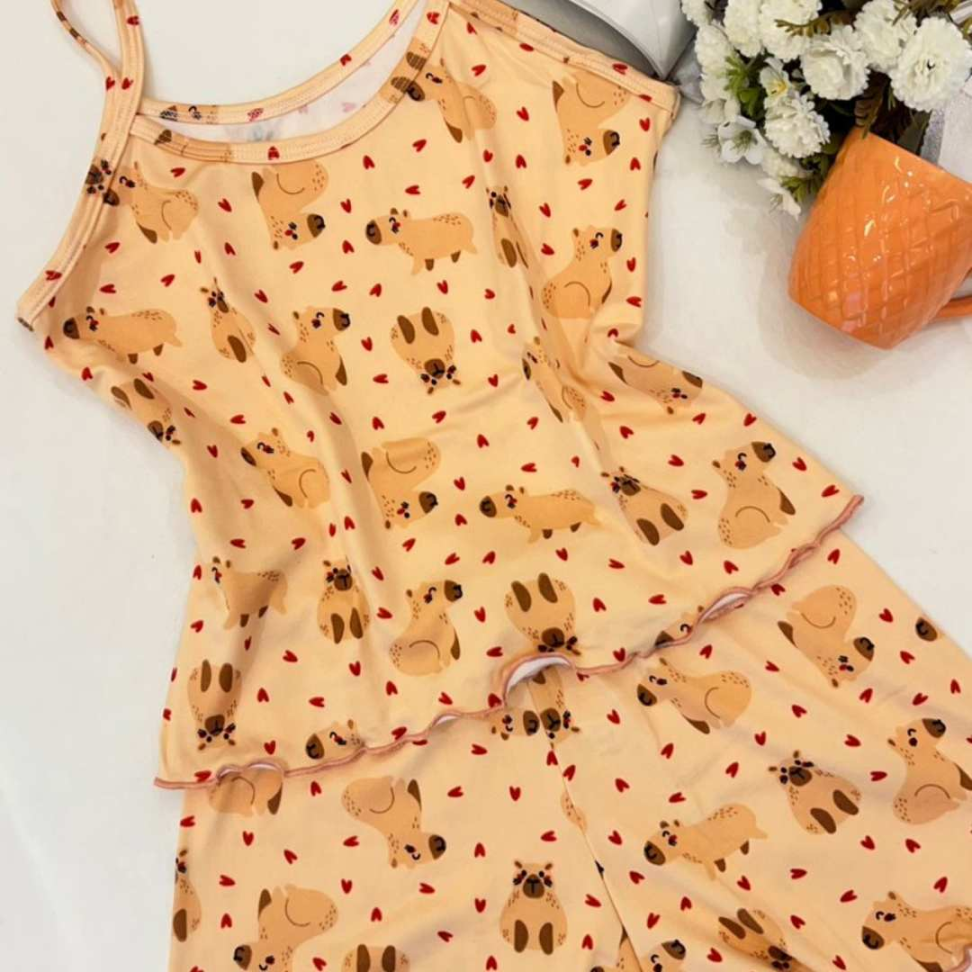 Baby Doll Infantil Suede Capivara Fofo Confortável Estampado Ref. 7961/7959 - #11