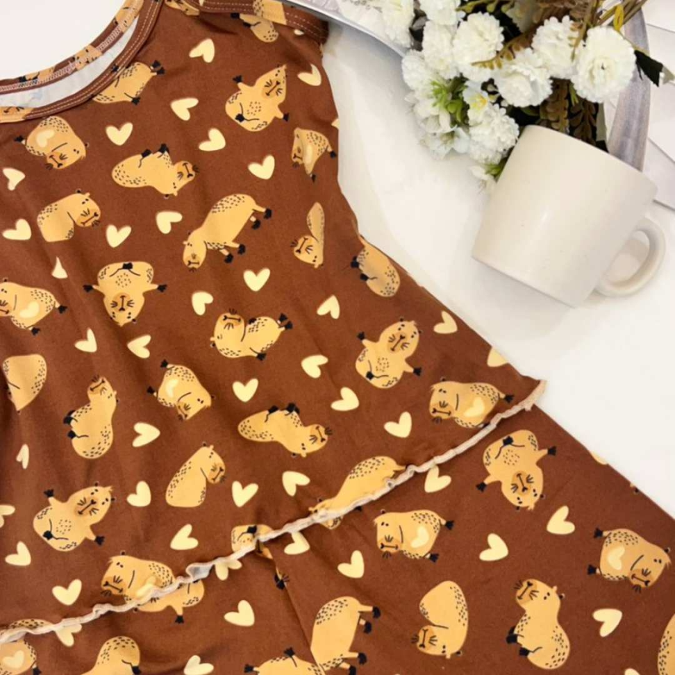 Baby Doll Infantil Suede Capivara Fofo Confortável Estampado Ref. 7961/7959 - #12