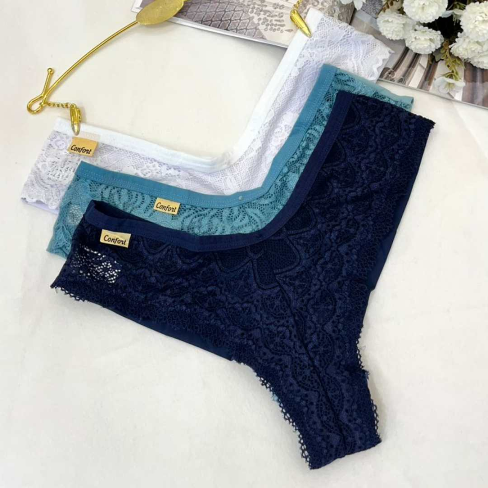Tanga Diana Ref 413 Renda na Frente e Poliamida Fio Duplo Atrás Conforto e Sensualidade - #6