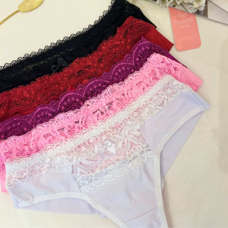 Tanga Marinele Ref 148 Microfibra com Renda Delicada Confortável Calcinha Feminina Sexy Dia a Dia - #7