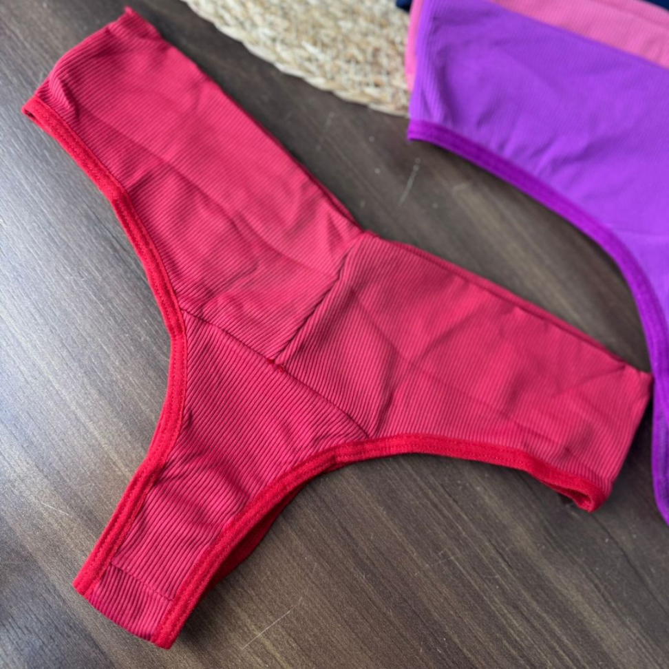 Calcinha Tanga Lipo Canelada Ref. 155 Conforto e Modelagem Perfeita - #4