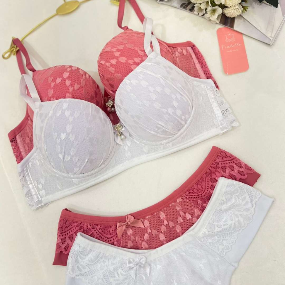 Conjunto Lingerie Janayca Ref 259 Renda Coração Sutiã Com Bojo Tanga Fio Duplo Sexy Luxo - #7