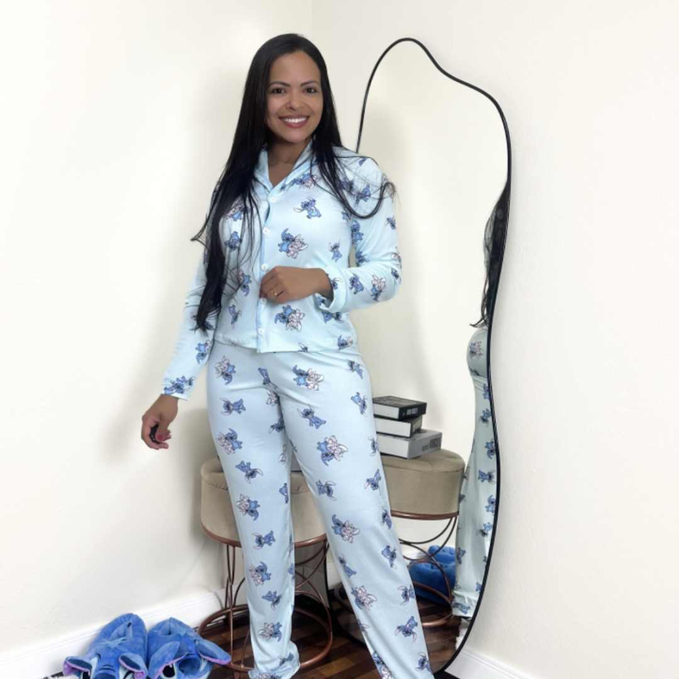 Pijama Longo Americano Suede Premium - #7