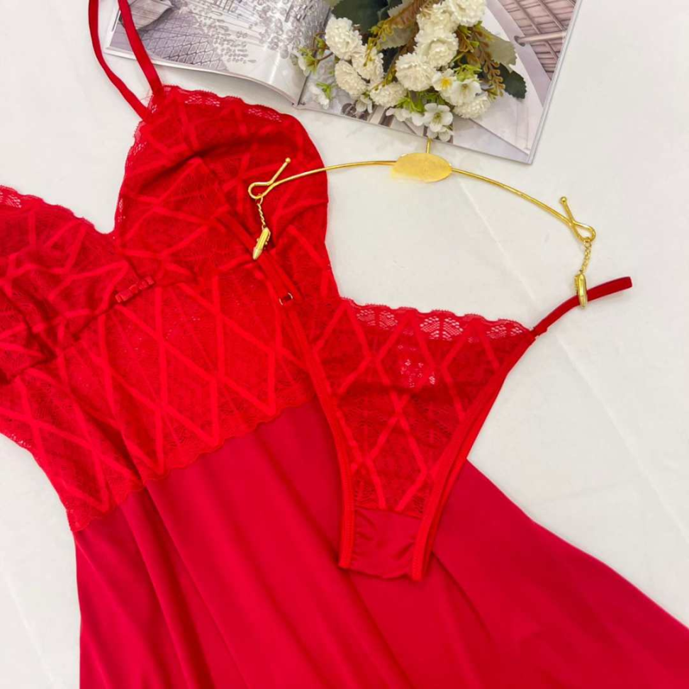 Camisola Jamile com Renda e Tule Leve com Calcinha Sensual e Delicada Ref. 572P - #7