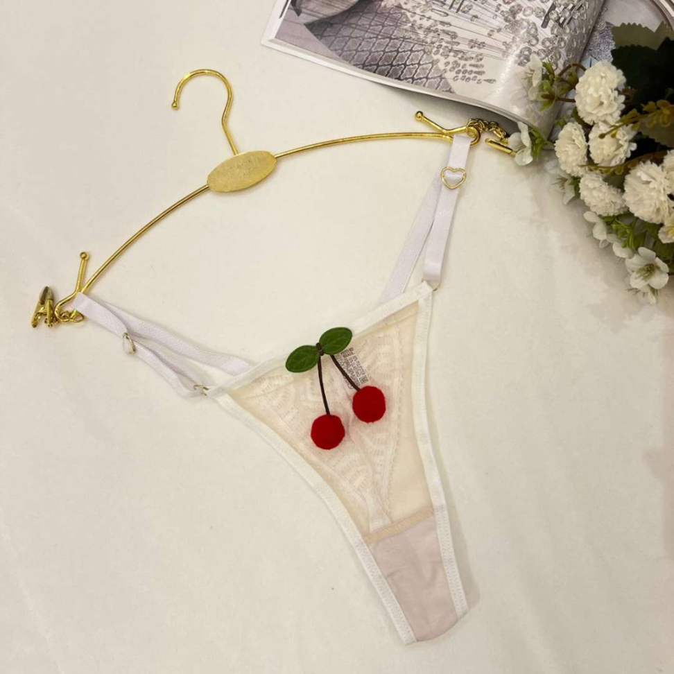 Tanga Cerejinha Sensual em Tule e Renda com Regulagem Lateral e Detalhe Coração - #6