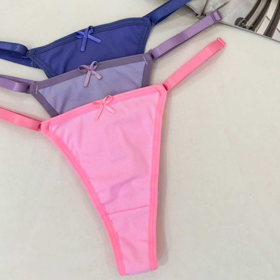 Tanga Encanto Ref 894 com Regulagem Lateral Microfibra Canelada Ajuste Perfeito e Conforto Premium - #7