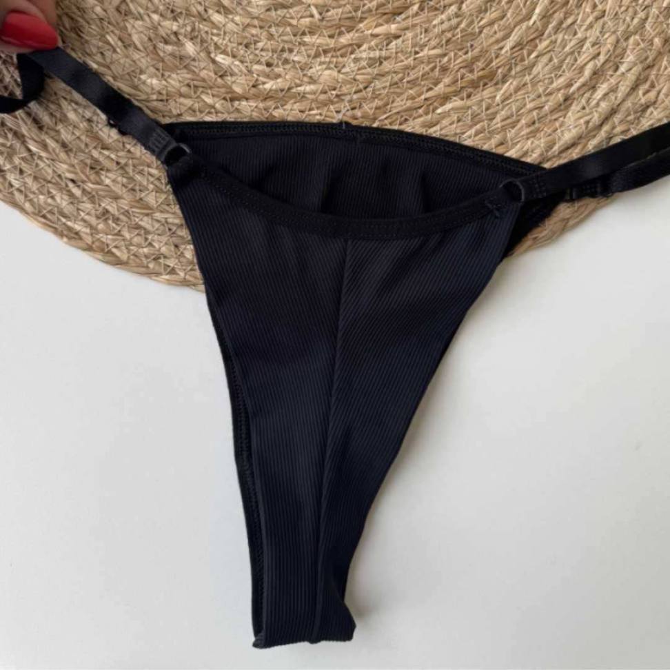 Tanga Encanto Ref 894 com Regulagem Lateral Microfibra Canelada Ajuste Perfeito e Conforto Premium - #10