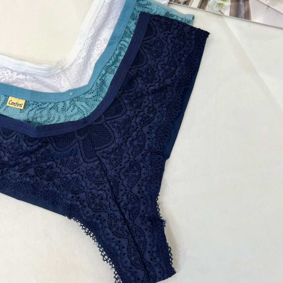 Tanga Diana Ref 413 Renda na Frente e Poliamida Fio Duplo Atrás Conforto e Sensualidade - #7