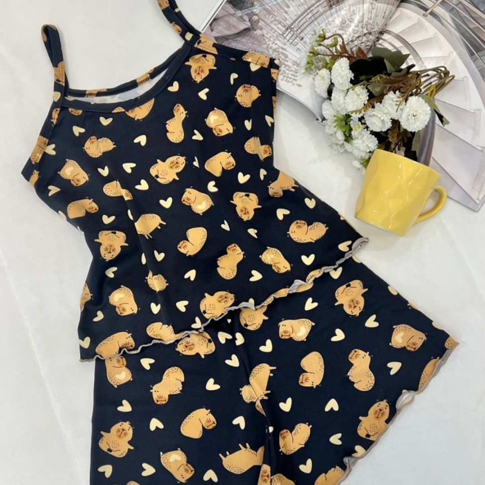 Baby Doll Infantil Suede Capivara Fofo Confortável Estampado Ref. 7961/7959 - #5