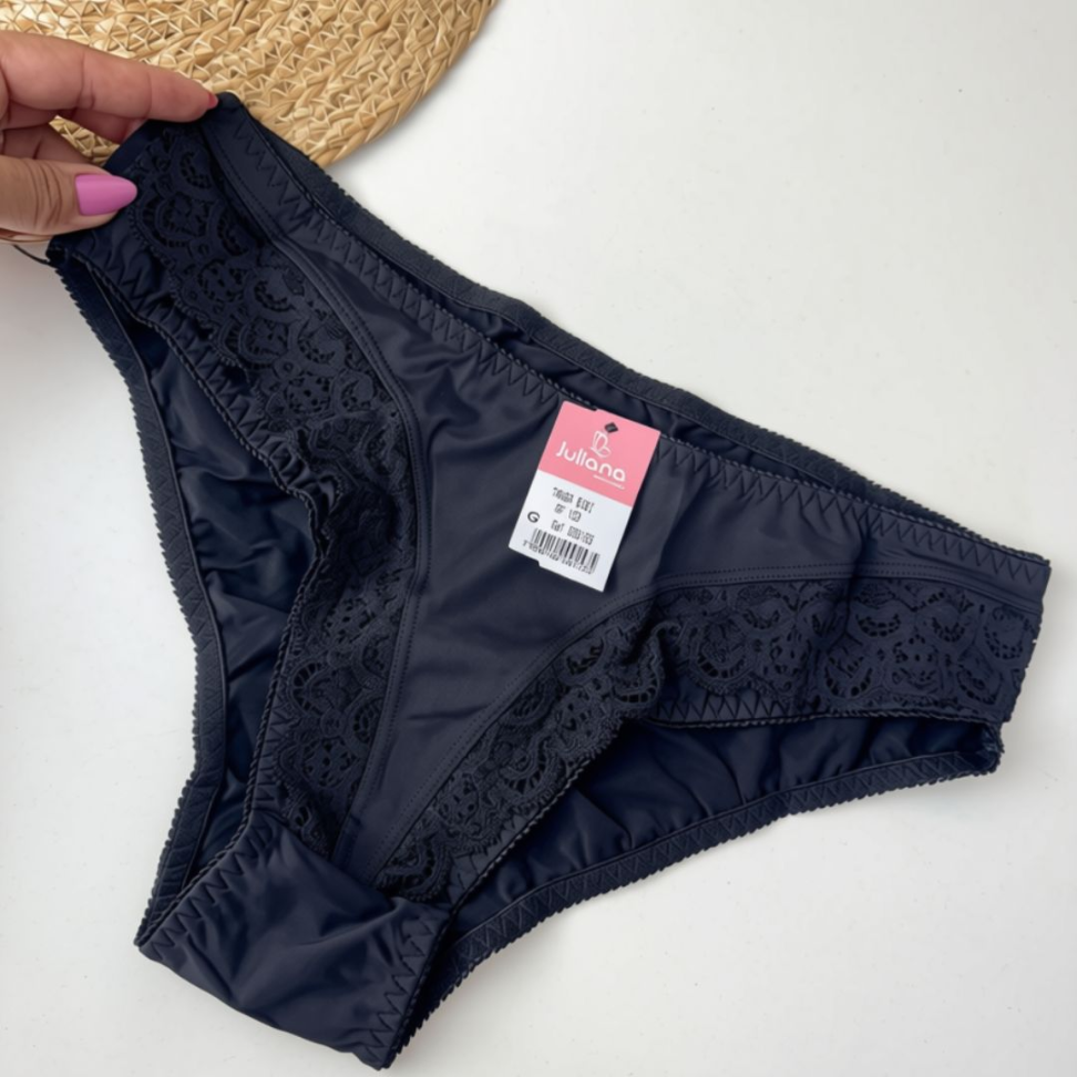 Calcinha Feminina com Renda e Laterais Largas Ref. 153 Bibi - #9