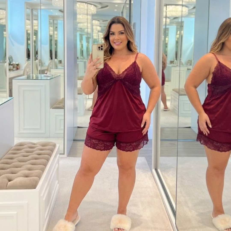 Baby Doll Iris Plus Size em Liganete com Renda Conforto Elegância e Caimento Perfeito Ref. 628 - #4