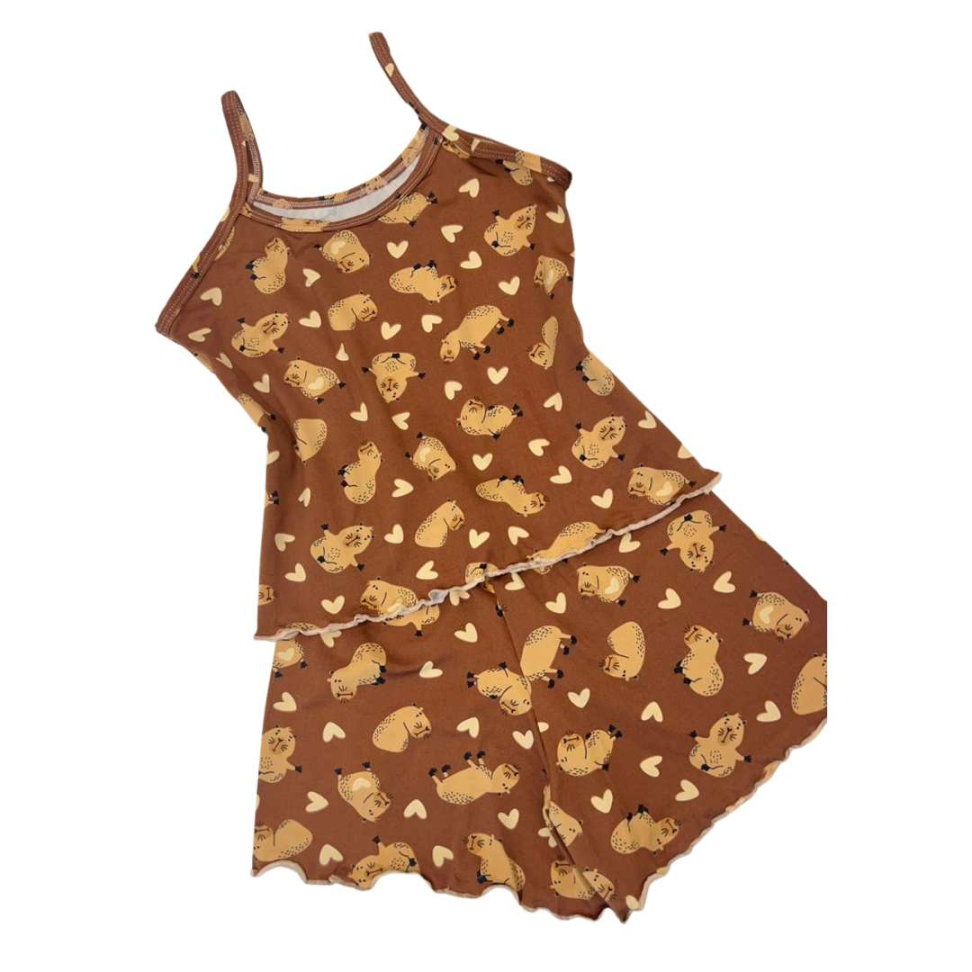 Baby Doll Infantil Suede Capivara Fofo Confortável Estampado Ref. 7961/7959 - #14