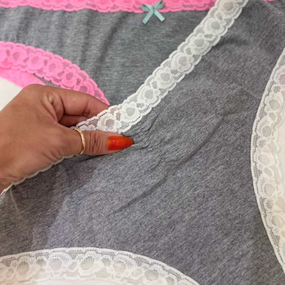Tanga Boneca Plus Algodão Confort Premium com Renda Delicada Ref. 830P - #6