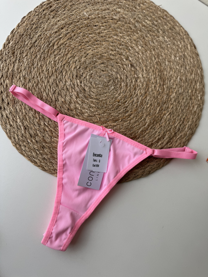 Tanga Fio Duplo Lateral Com Regulagem Canelada - #8