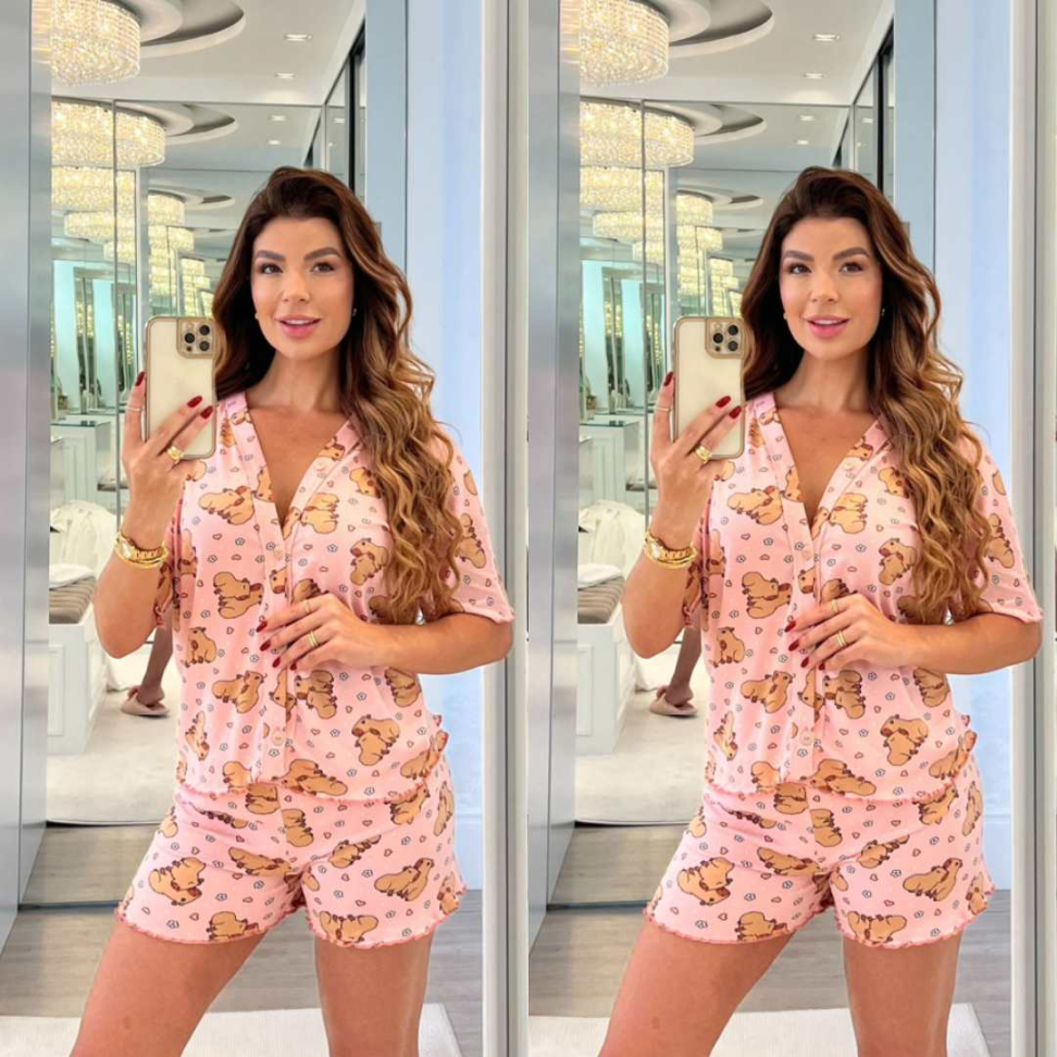 Baby Doll Americano Virginia Premium Suede com Botões Frontais Conforto e Estilo no Seu Dia a Dia - #8