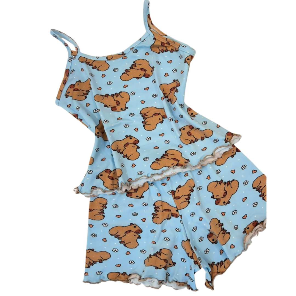 Baby Doll Infantil Suede Capivara Fofo Confortável Estampado Ref. 7961/7959 - #4