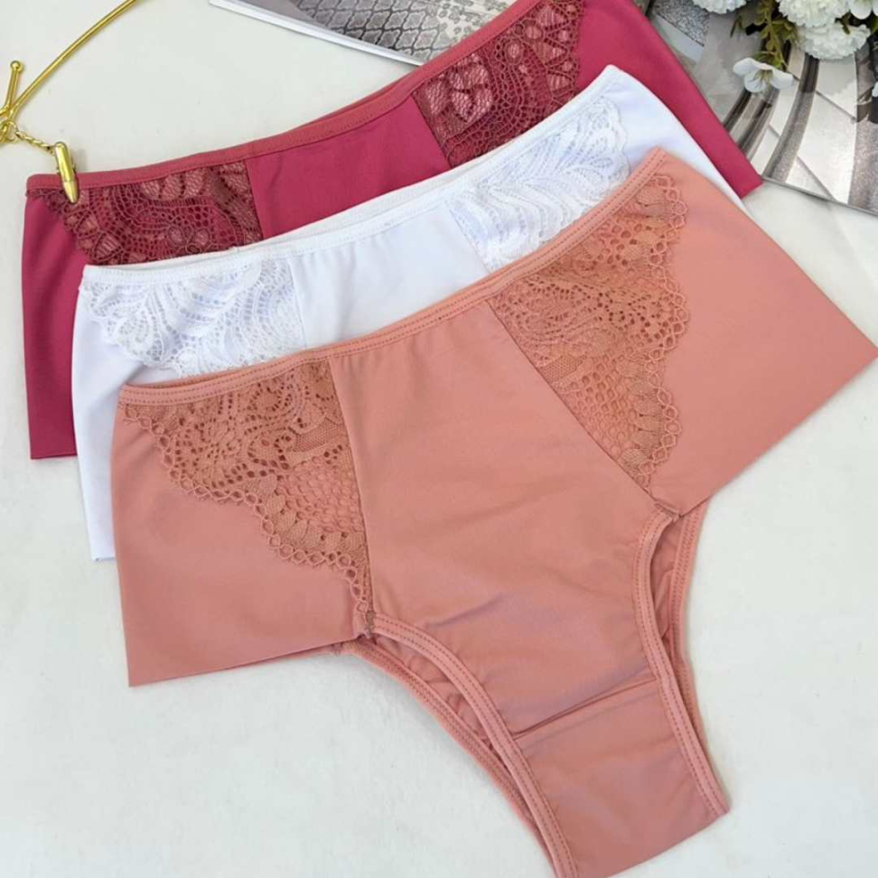 Tanga Lateral Dupla Ref 2075 Conforto Máximo com Detalhe em Renda Elegante. - #6
