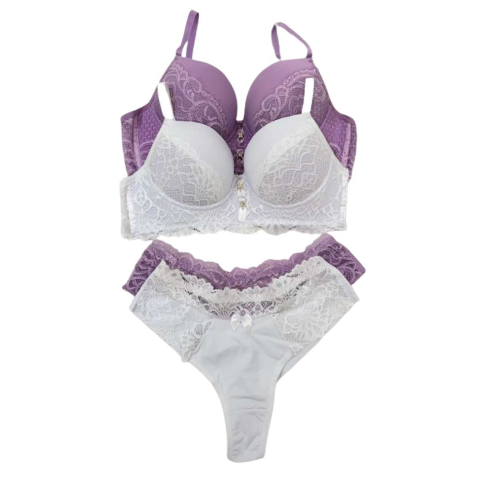 Conjunto Marcela Ref 245 Lingerie Premium com Bojo Renda Sofisticada e Fio Confortável. - #9