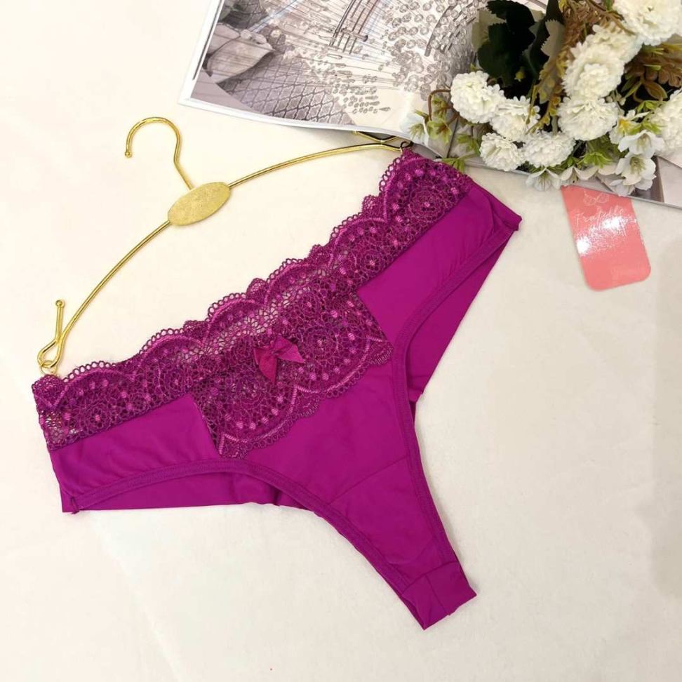 Tanga Marinele Ref 148 Microfibra com Renda Delicada Confortável Calcinha Feminina Sexy Dia a Dia - #5