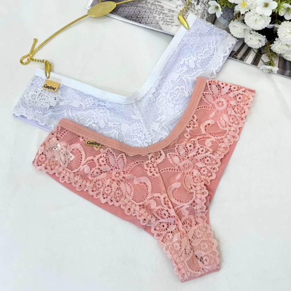 Tanga Diana Ref 413 Renda na Frente e Poliamida Fio Duplo Atrás Conforto e Sensualidade - #4