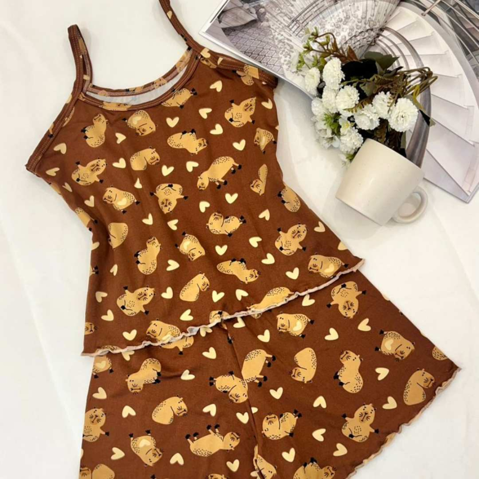 Baby Doll Infantil Suede Capivara Fofo Confortável Estampado Ref. 7961/7959 - #13