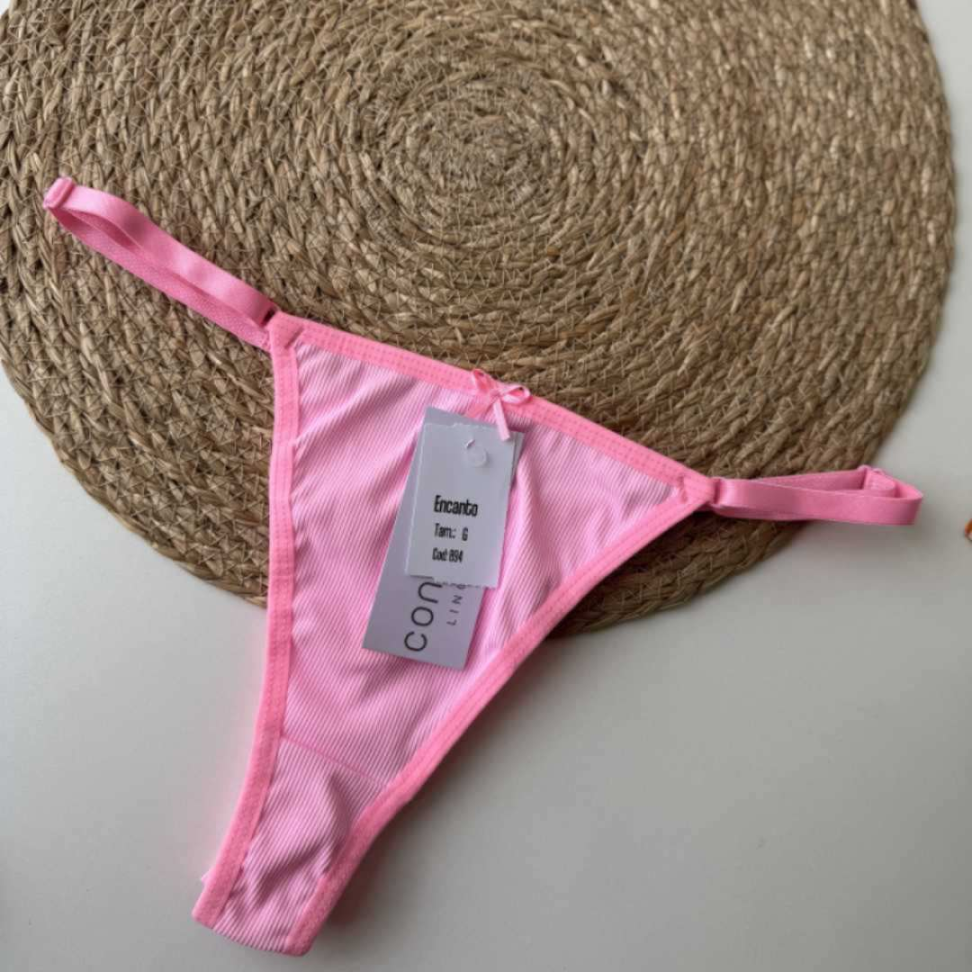 Tanga Encanto Ref 894 com Regulagem Lateral Microfibra Canelada Ajuste Perfeito e Conforto Premium - #17