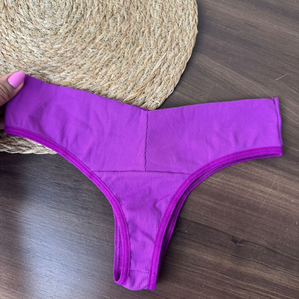 Calcinha Tanga Lipo Canelada Ref. 155 Conforto e Modelagem Perfeita - #6