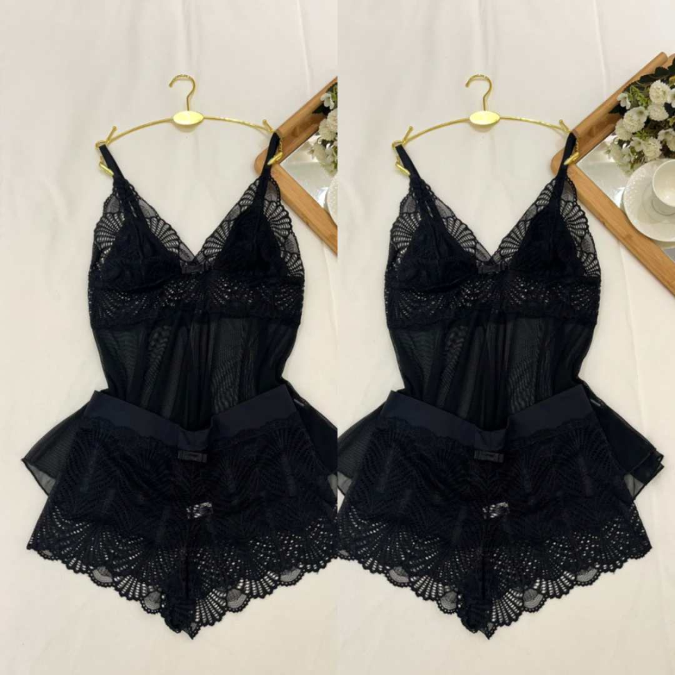 Baby Doll Luana Rendado Tule - #4