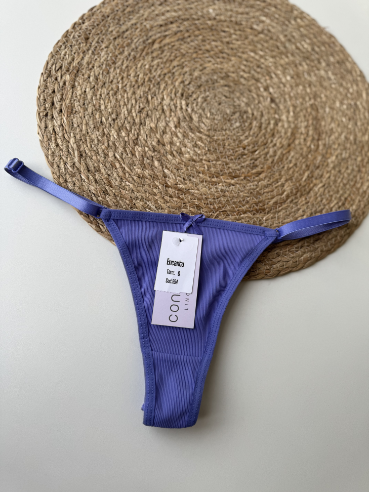 Tanga Fio Duplo Lateral Com Regulagem Canelada - #11