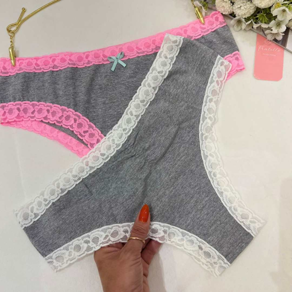 Tanga Boneca Plus Algodão Confort Premium com Renda Delicada Ref. 830P - #5