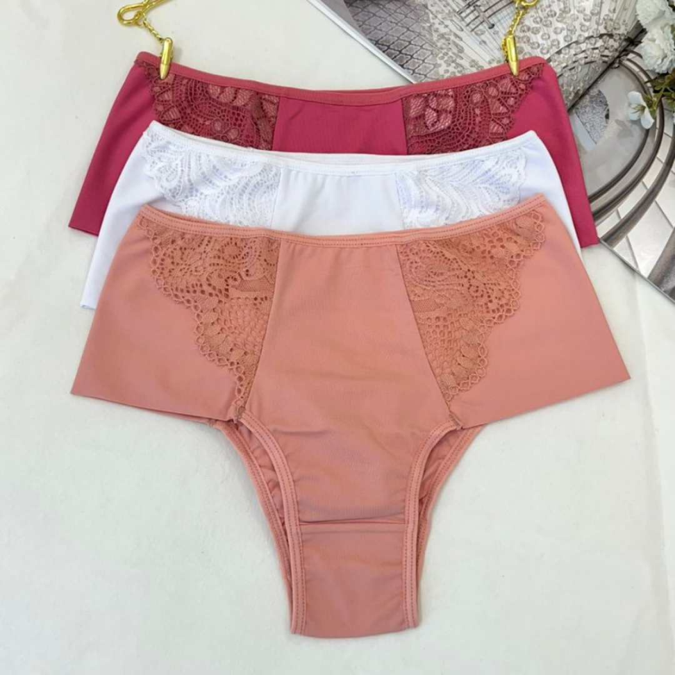 Tanga Lateral Dupla Ref 2075 Conforto Máximo com Detalhe em Renda Elegante. - #7