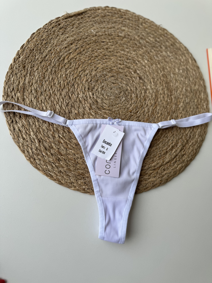 Tanga Fio Duplo Lateral Com Regulagem Canelada - #9