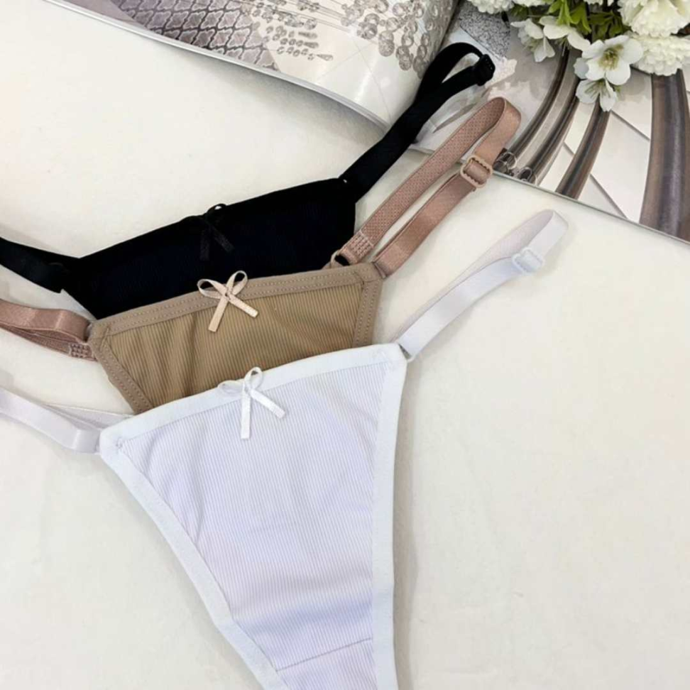 Tanga Encanto Ref 894 com Regulagem Lateral Microfibra Canelada Ajuste Perfeito e Conforto Premium - #6