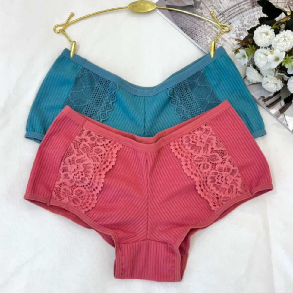 Tanga Luiza Ribana Ref 32 Conforto Canelado com Renda Delicada. - #5