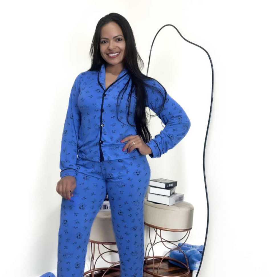 Pijama Longo Americano Suede Premium - #5