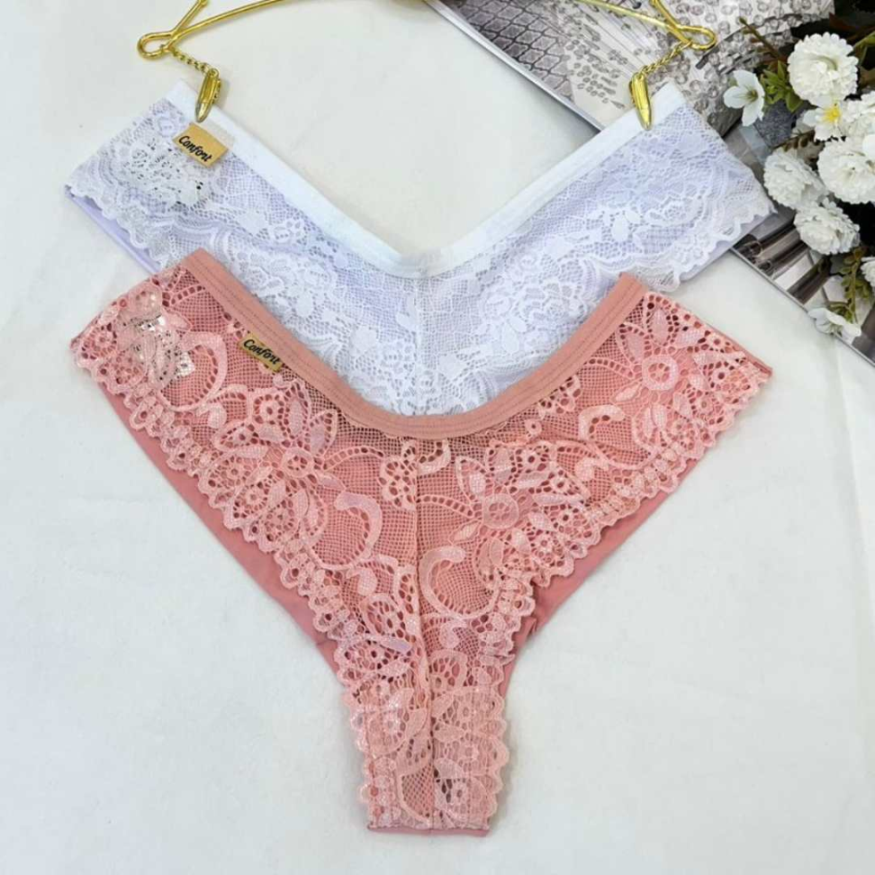 Tanga Diana Ref 413 Renda na Frente e Poliamida Fio Duplo Atrás Conforto e Sensualidade - #3