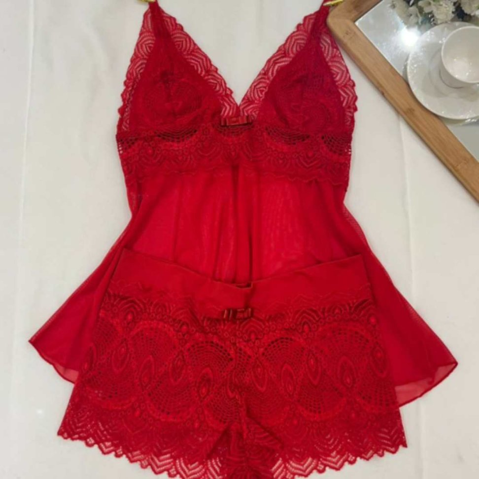 Baby Doll Luana Rendado Tule - #9