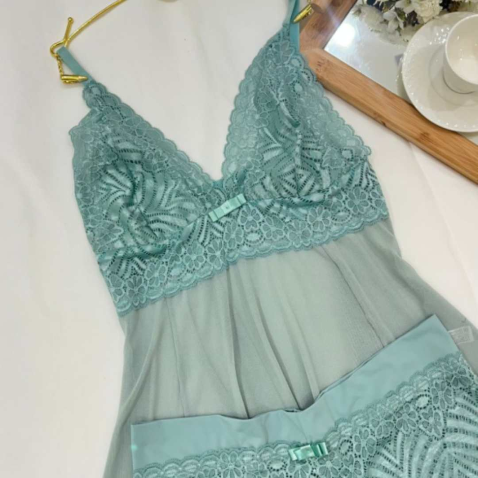 Baby Doll Luana Rendado Tule - #5