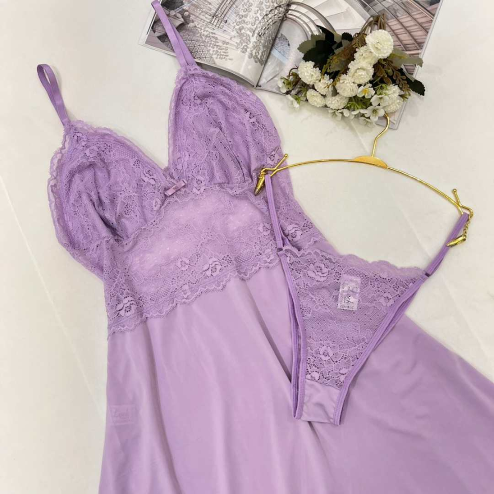 Camisola Jamile com Renda e Tule Leve com Calcinha Sensual e Delicada Ref. 572P - #3