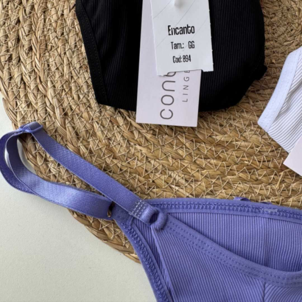 Tanga Encanto Ref 894 com Regulagem Lateral Microfibra Canelada Ajuste Perfeito e Conforto Premium - #13