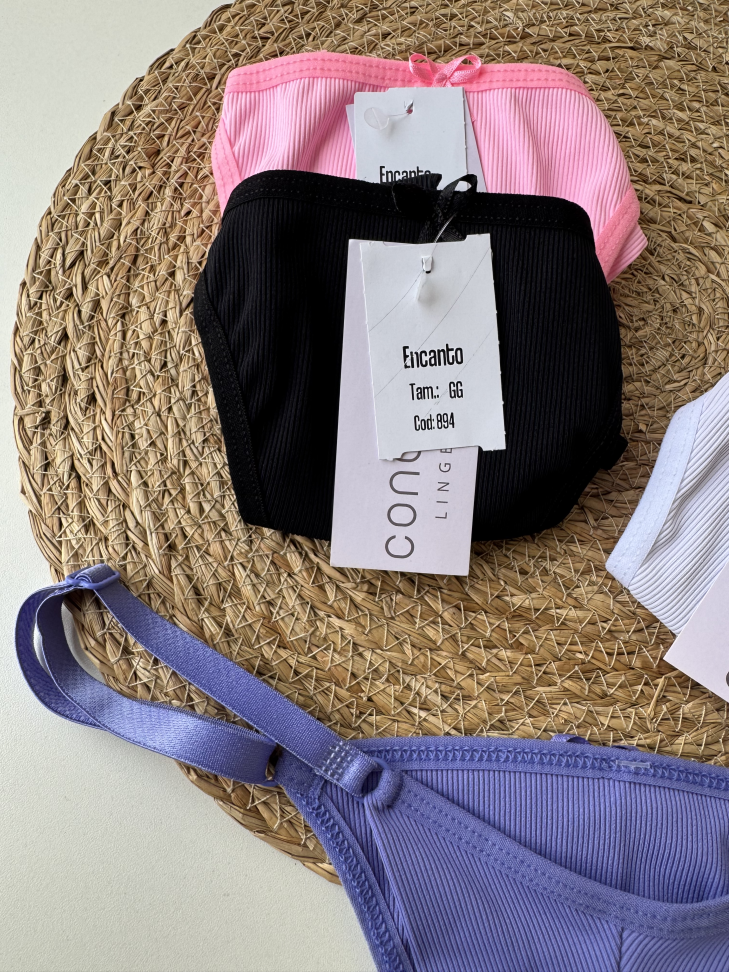 Tanga Fio Duplo Lateral Com Regulagem Canelada - #12