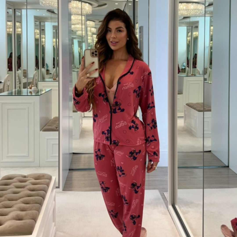 Pijama Longo Americano Suede Premium - #4