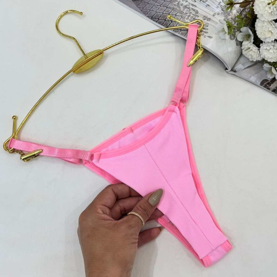 Tanga Encanto Ref 894 com Regulagem Lateral Microfibra Canelada Ajuste Perfeito e Conforto Premium - #2