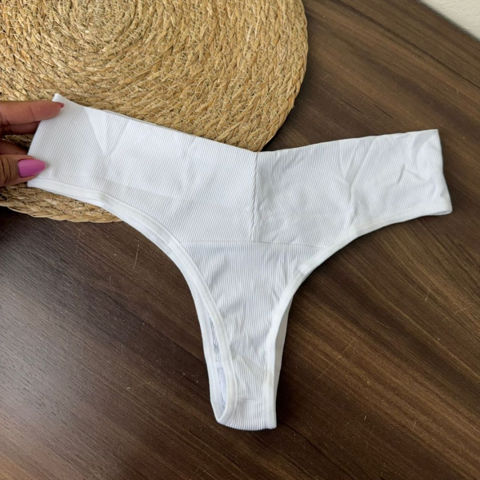 Calcinha Tanga Lipo Canelada Ref. 155 Conforto e Modelagem Perfeita - #12