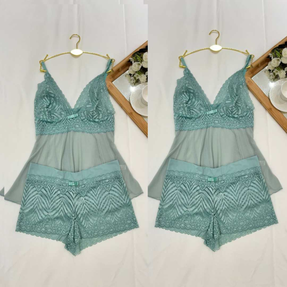 Baby Doll Luana Rendado Tule - #8