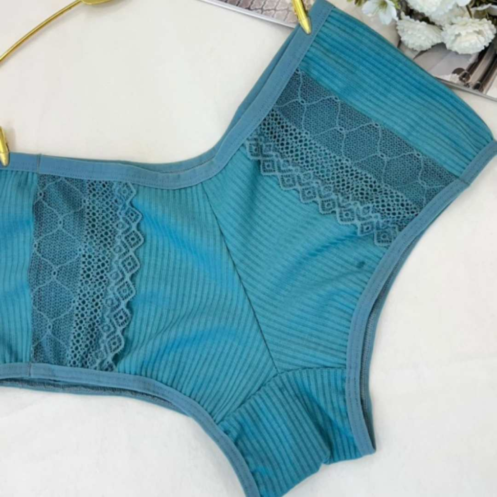 Tanga Luiza Ribana Ref 32 Conforto Canelado com Renda Delicada. - #4